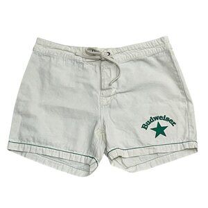 Pacsun X Budweiser Mens Hybrid Shorts Ivory Green Sz 32 Unlined Casual Beach